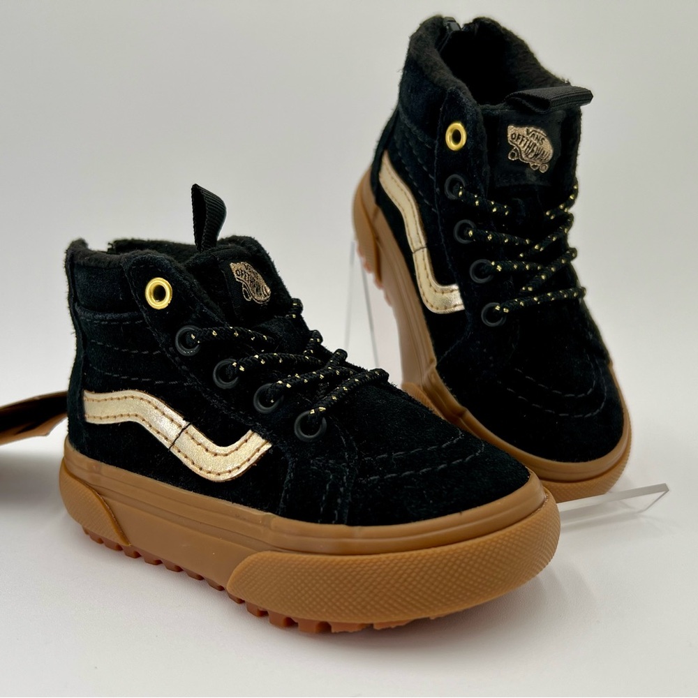 🛹 New Vans Sk8-Hi Zip MTE-1 Black & Gold Metallic Pop ⚜️